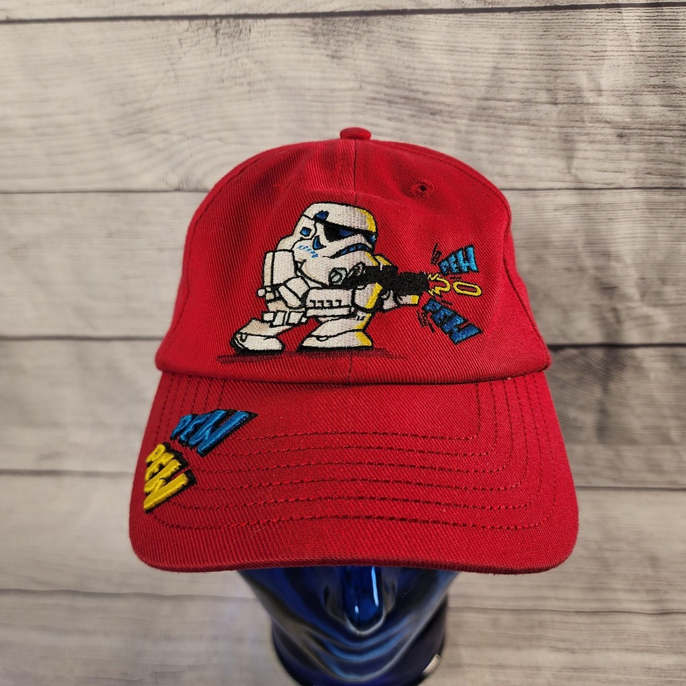 Disney Parks Star Wars Youth Red Stormtrooper Pew Pew Adjustable Baseball Hat